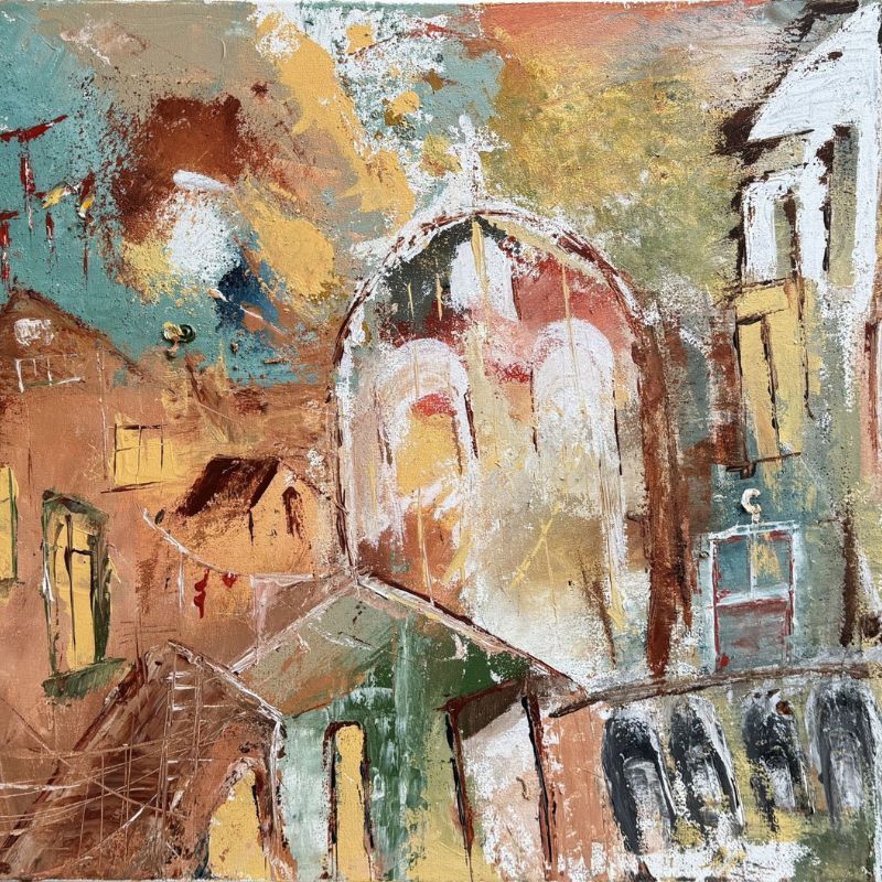 Summer Nights, 2022, acrylic on canvas, 23.6 × 35.4 in